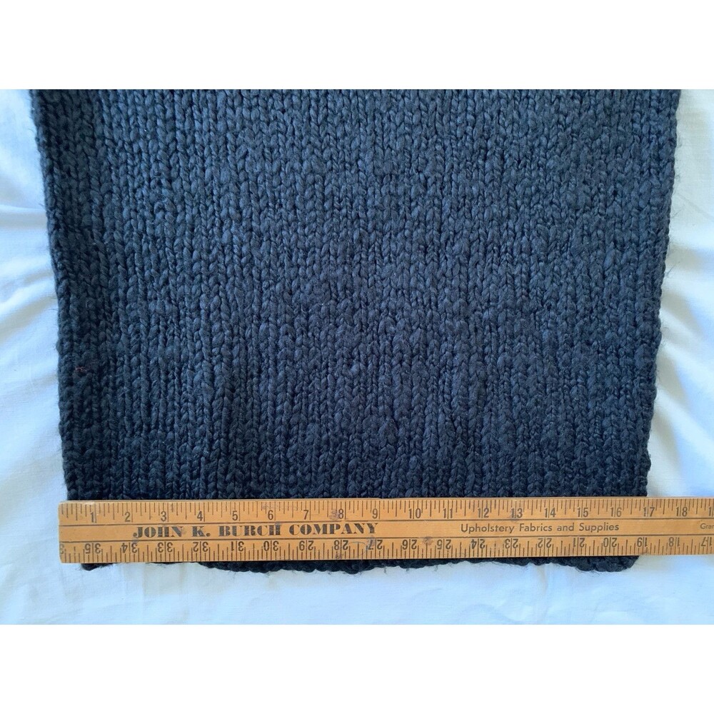 Express Chunky Wool Blend HandKnit Sweater Large Black Sleeveless Mock Neck 90s - Picture 9 of 10